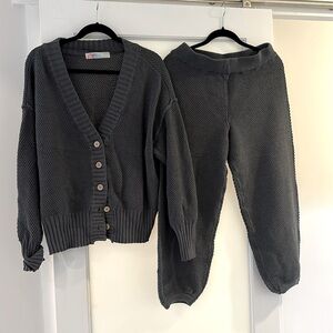 Free People - FP Beach 2 piece set size small in grey charcoal. Pants with tags.